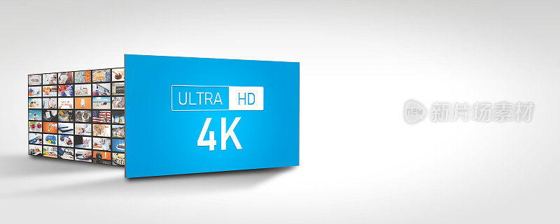 4K高分辨率电视。电视多媒体面板