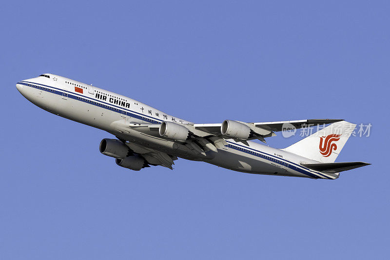 中国国际航空公司客机，从肯尼迪国际机场起飞