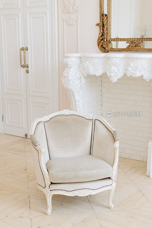 一把昂贵的老式椅子，内饰富丽堂皇