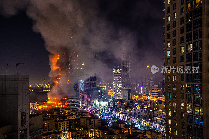 阿拉伯联合酋长国迪拜的酒店失火