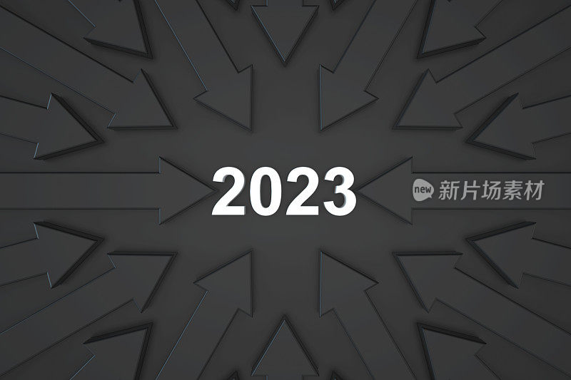 箭头直指2023年新年