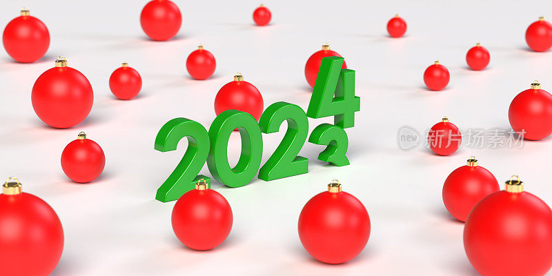 从2023年到2024年的新年倒计时数字