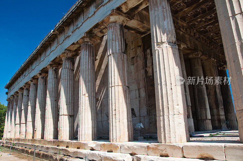 希腊雅典赫菲斯托斯神庙的细节。