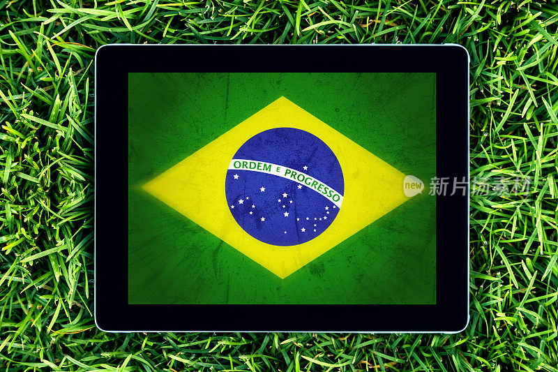 巴西国旗在数字平板电脑