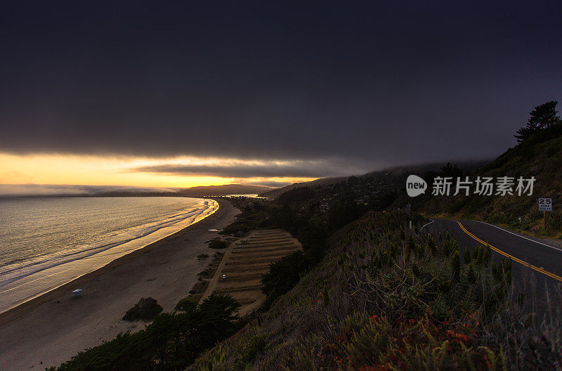 北加州斯廷森海滩，太平洋海岸高速公路