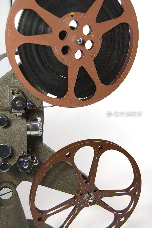 电影卷轴和老式8毫米电影放映机
