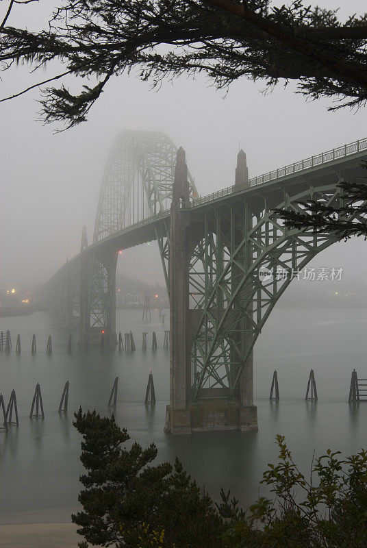 雾中的新港大桥