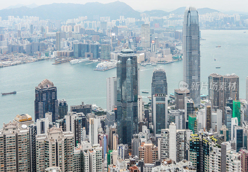 鸟瞰图的香港城市景观