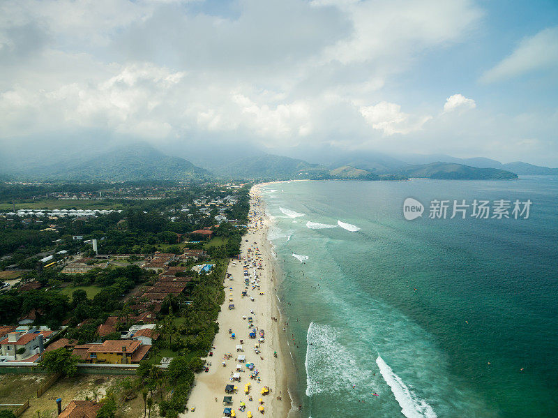 鸟瞰图Juquehy海滩在圣保罗，巴西