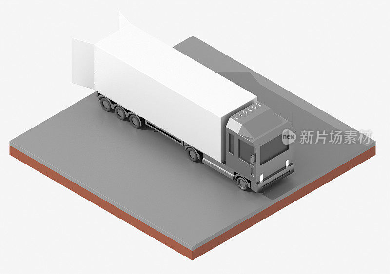 半挂车，隔离与等距视图