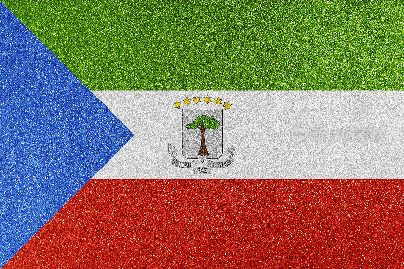 赤道几内亚国旗闪闪发光的纹理