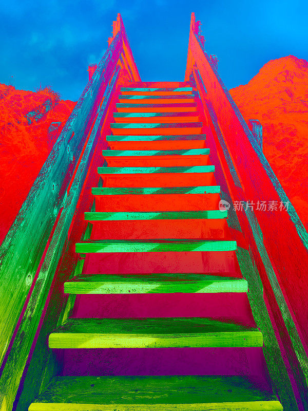楼梯:户外艺术多彩的木质制作