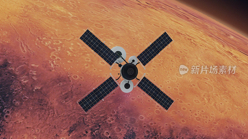 空间的研究。在火星附近运行的卫星。NASA公共领域图像纹理。
