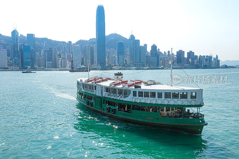 中国香港城市天际线和海港