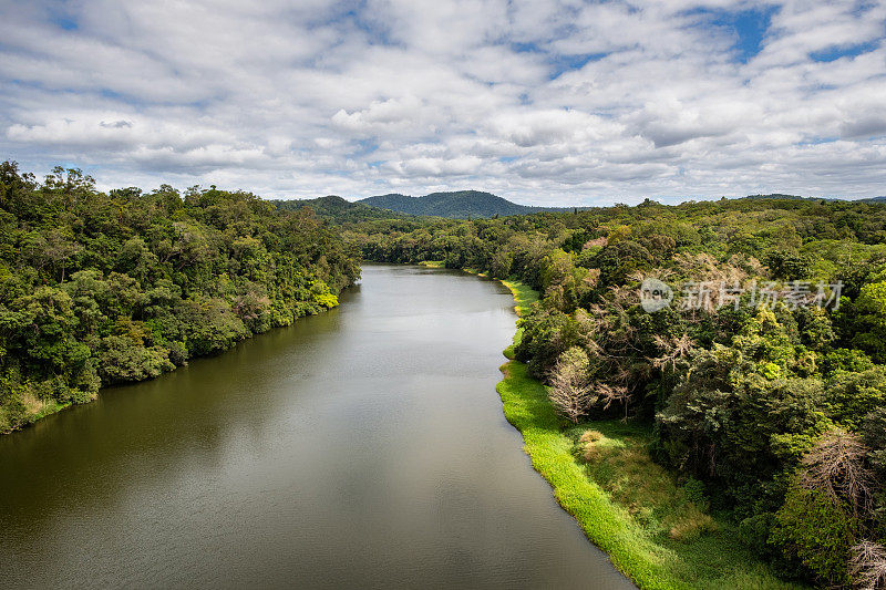 澳大利亚昆士兰库兰达附近的巴伦河和热带雨林