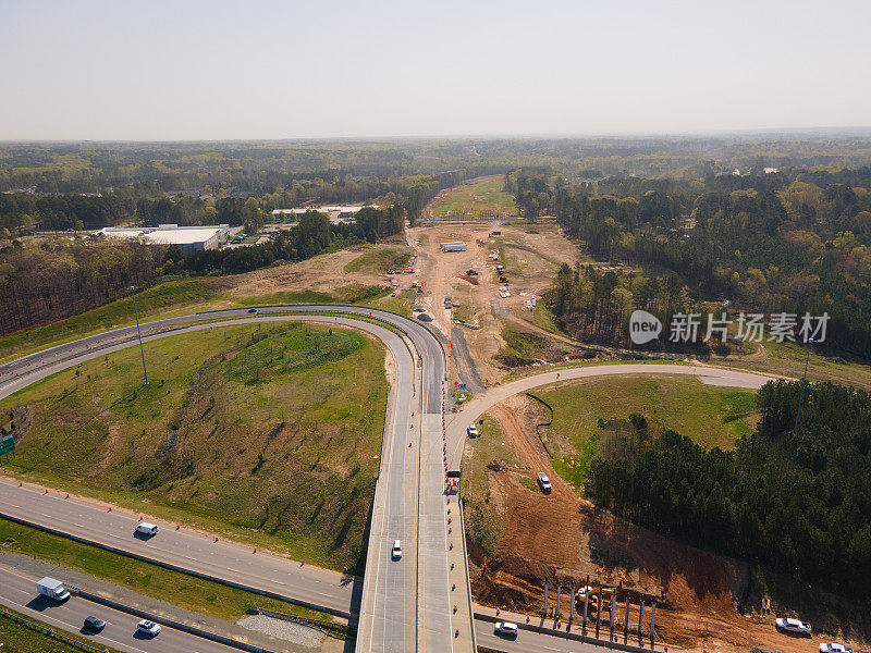 在建公路鸟瞰图