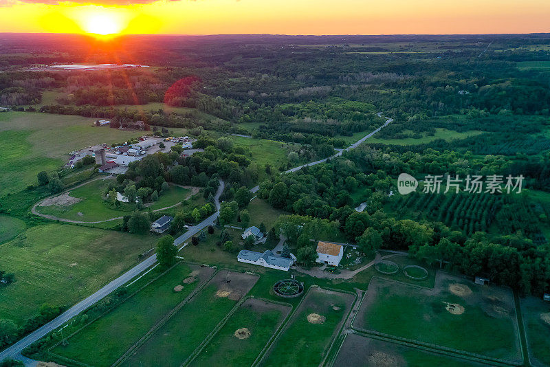 纳什维尔保护保护区和亨伯山谷遗产小径黄昏，沃恩，加拿大