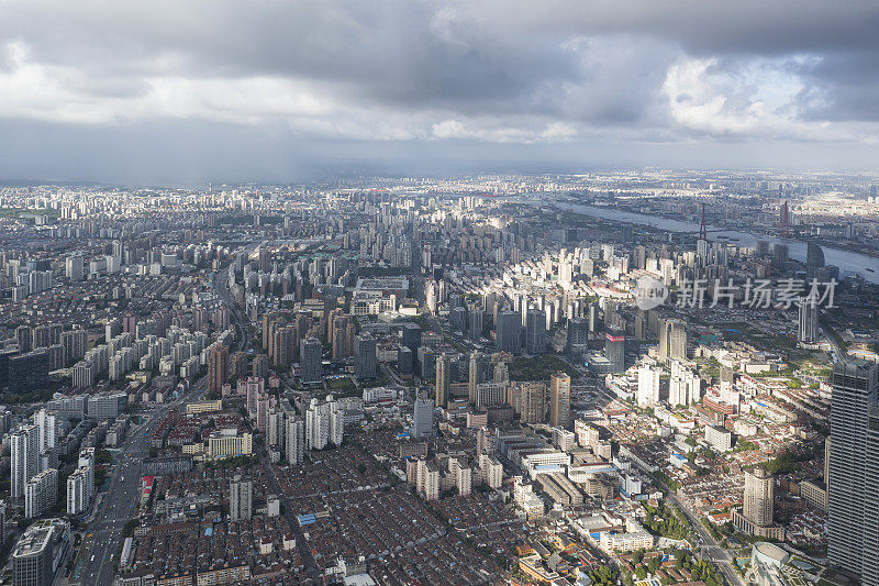 全景上海空中照片中国