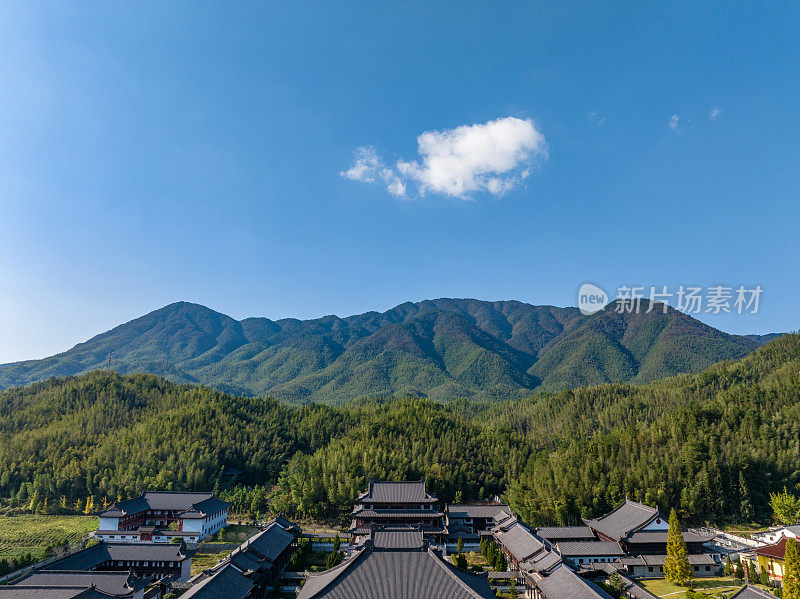 中国江西寺庙和古建筑的航空摄影