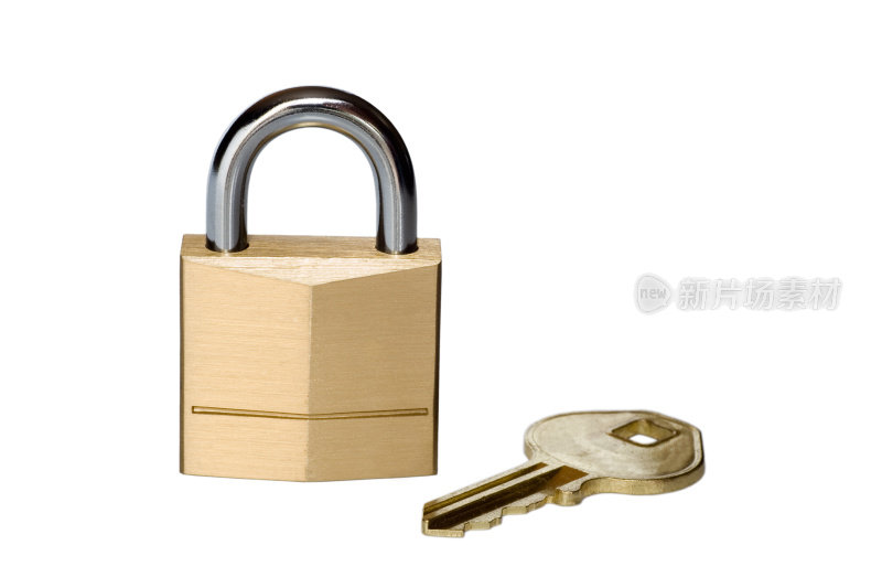 黄铜挂锁和钥匙