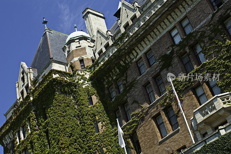 倾斜角度的皇后酒店在维多利亚，不列颠哥伦比亚省