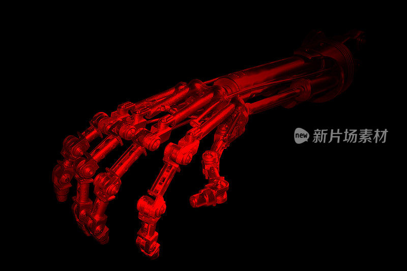 红色机器人手臂