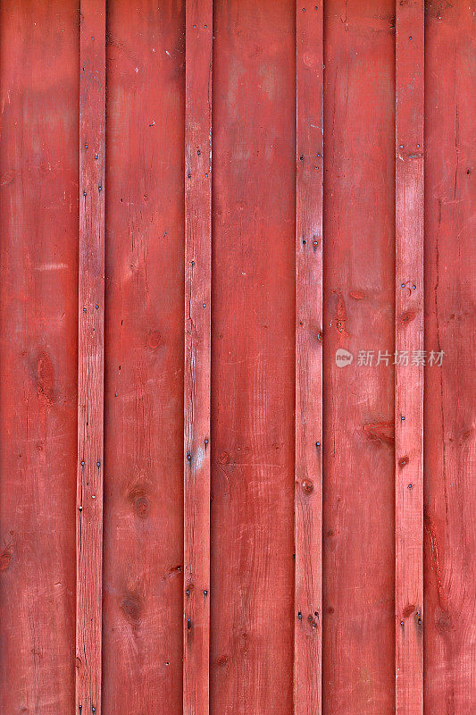 红色乡村板和板条谷仓木材背景