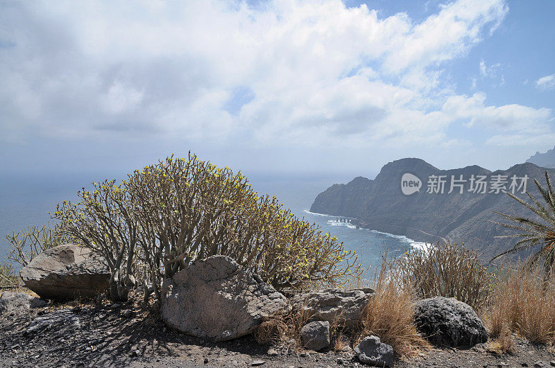 拉戈梅拉海滩，山谷和山脉