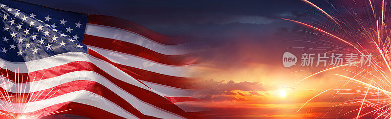 美国国旗庆典背景