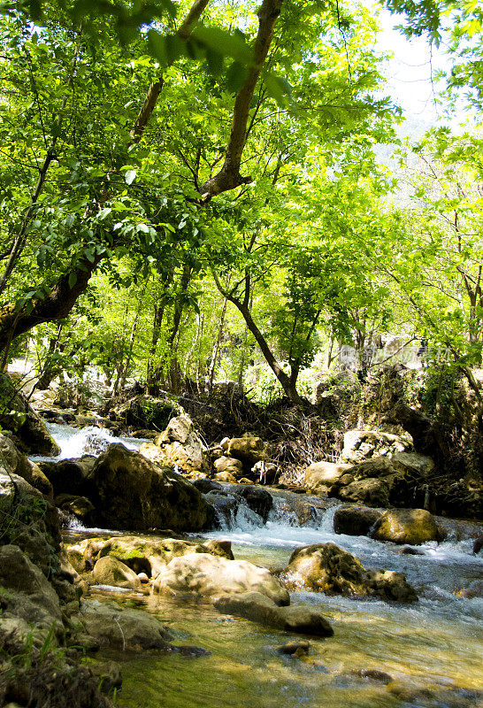 瀑布在美丽的土耳其大自然中