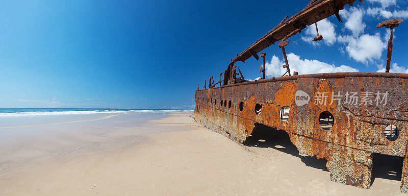 马赫诺海难的全景在弗雷泽岛，昆士兰，澳大利亚
