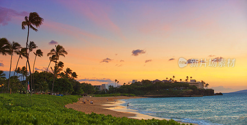 夏威夷日落全景