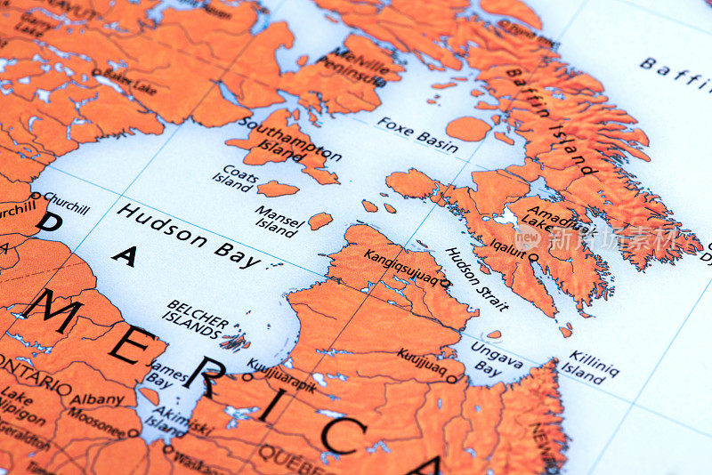 加拿大哈德逊湾地图