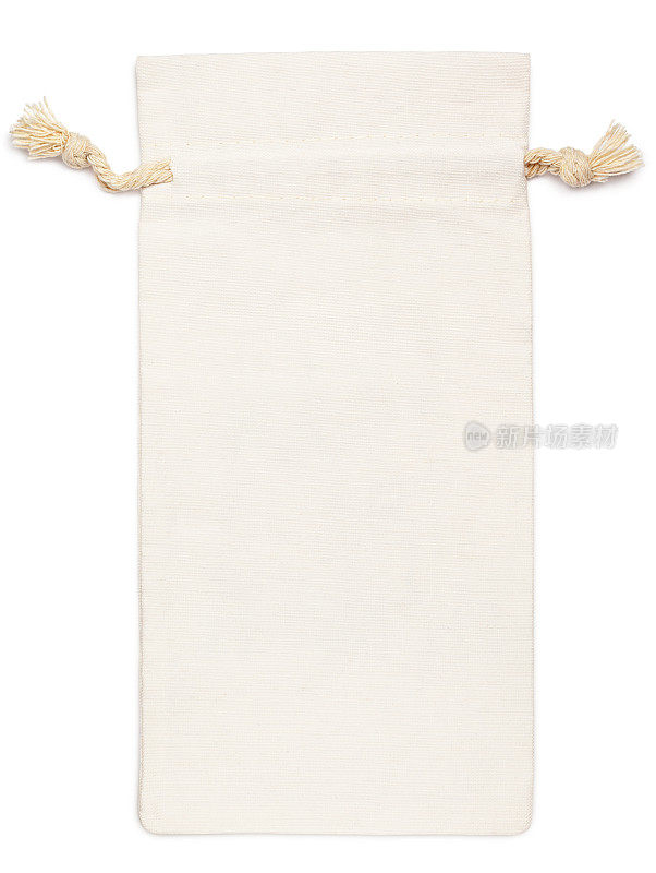 空织物棉袋孤立在白色