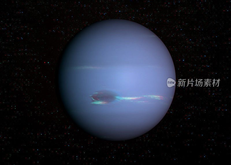 3D太阳系系列:海王星与恒星的背景。