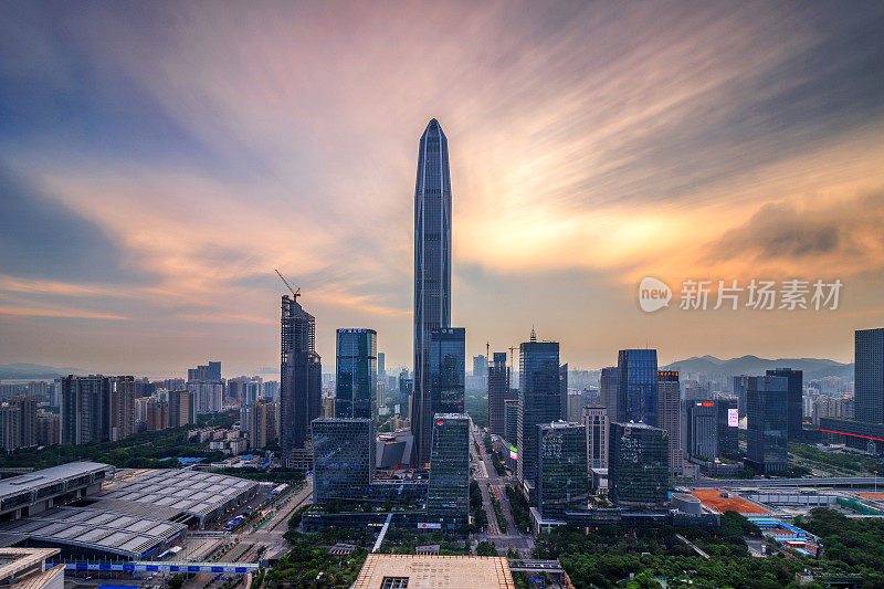 深圳平安国际金融中心天际线