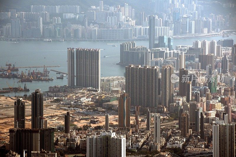 从狮子山眺望香港城市风光