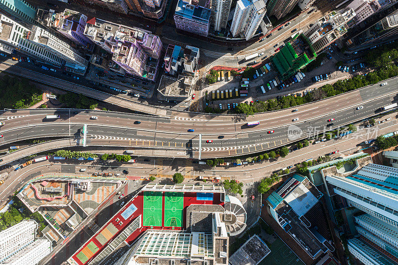 香港市区的驾车景观