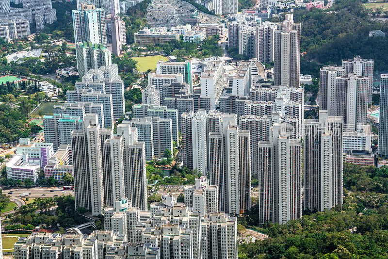 从狮子山眺望香港城市风光