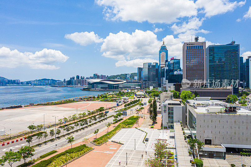 香港城市的无人机视图