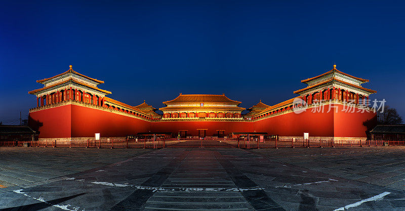 紫禁城夜景，位于中国北京