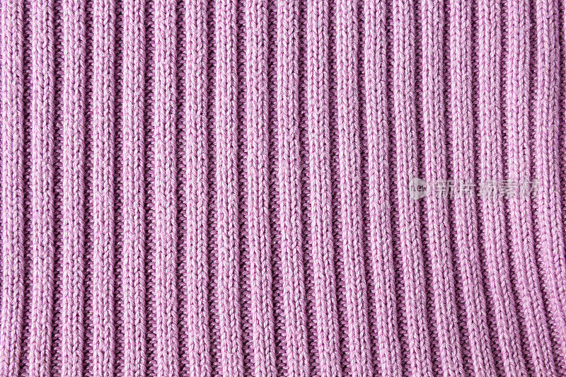 针织羊毛淡紫色织物纹理。