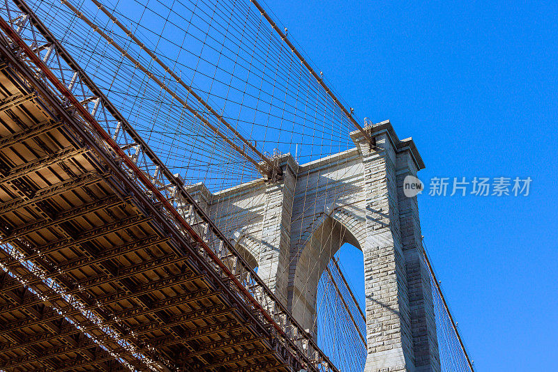 纽约市的布鲁克林大桥是建筑细节风景的绝佳范例