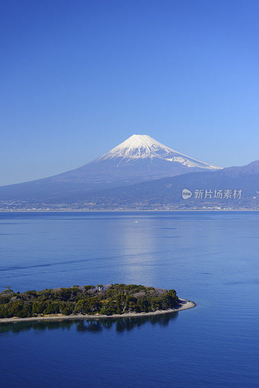 富士在大崎和骏河湾，日本静冈县，静冈县，Numazu，静冈县，西村