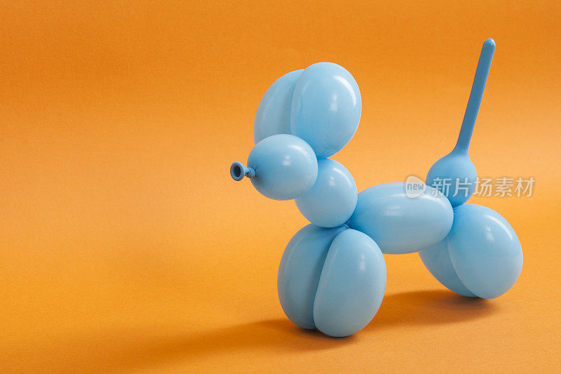 蓝色气球狗在橙色上