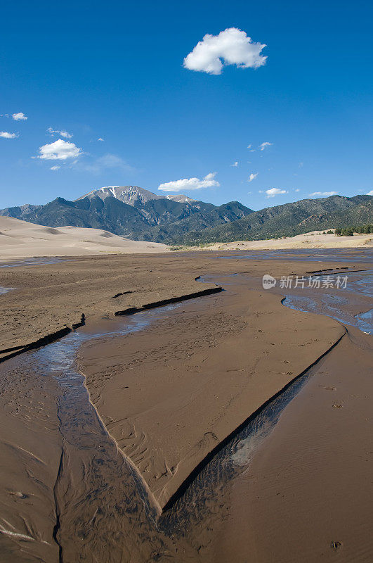 河流和沙洲在山上