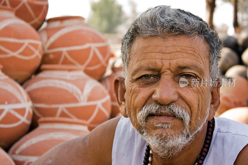 印度乡村陶艺人像