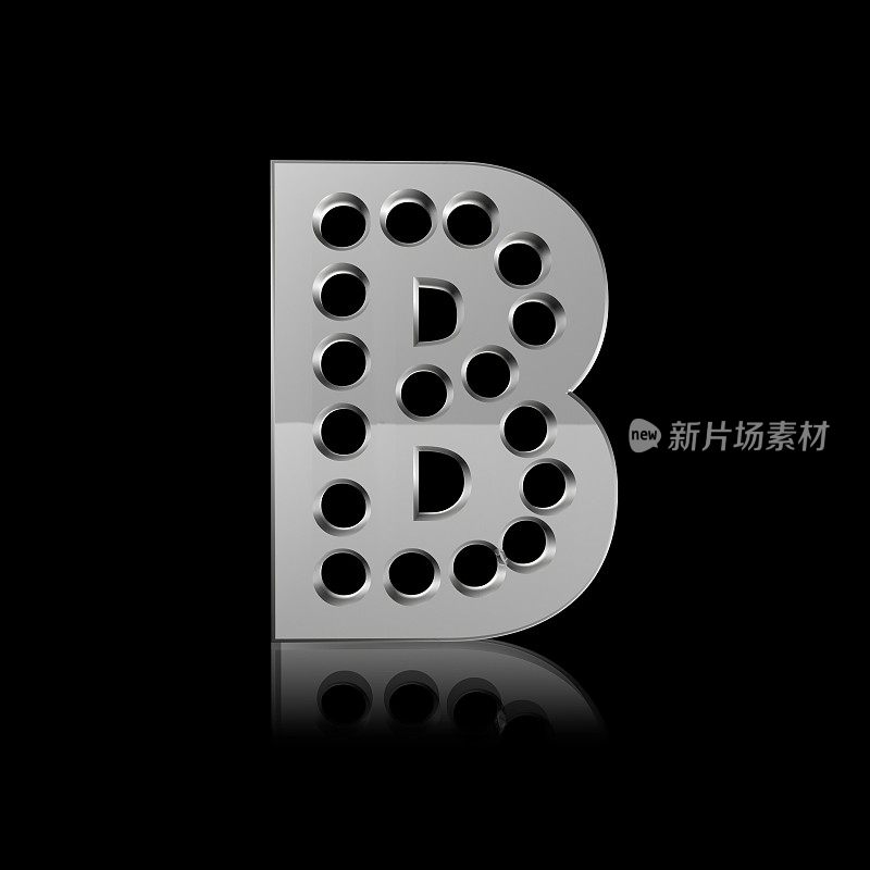 字母“B”由多孔金属制成