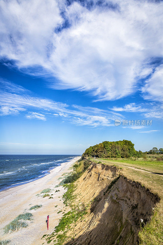 在波兰的波罗的海里，有悬崖的波兰海岸