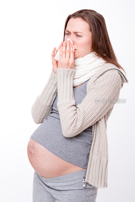 一个生病的孕妇的肖像